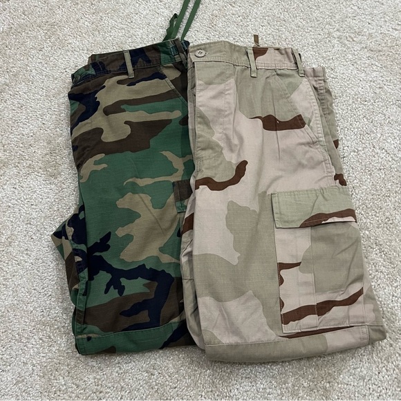 Military Camouflage Cargo Men’s Pants Medium Regular Army Outdoor Active Lot (2) - Picture 1 of 16